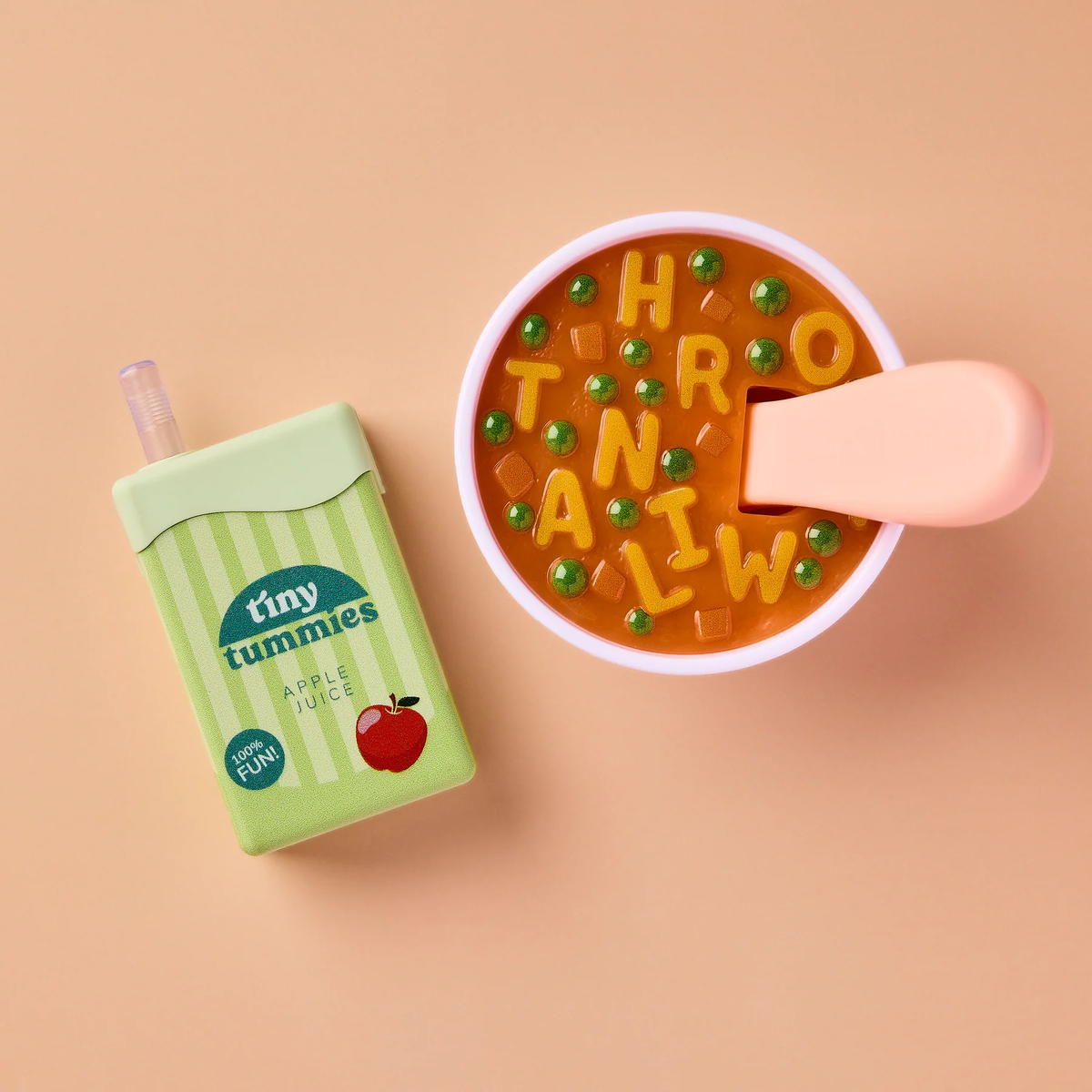 Tiny Tummies Set - Alphabet Soup Bowl and Juice Box - Tiny Harlow