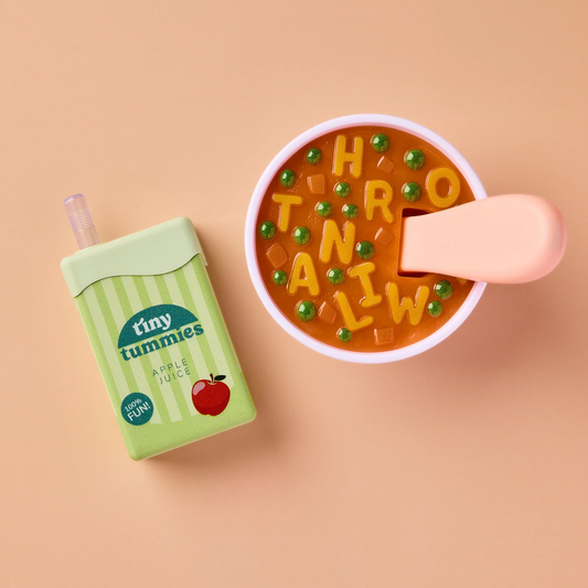 Tiny Tummies Set - Alphabet Soup Bowl and Juice Box - Tiny Harlow