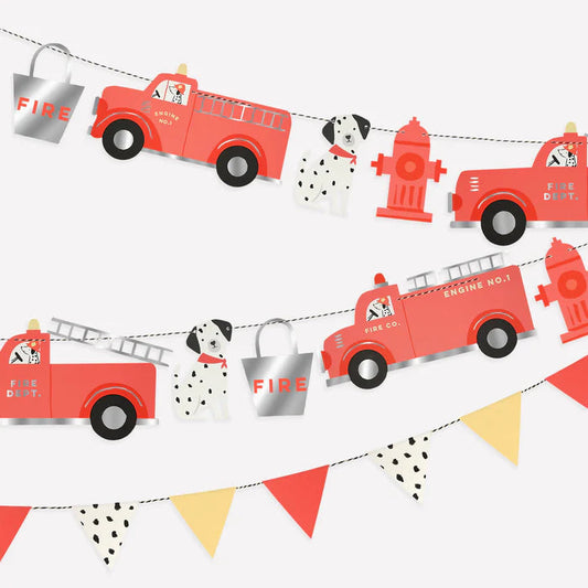 Fire Truck Party Garland