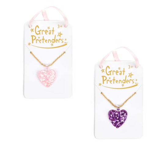 Great Pretenders - Boutique Glitter Heart Necklace