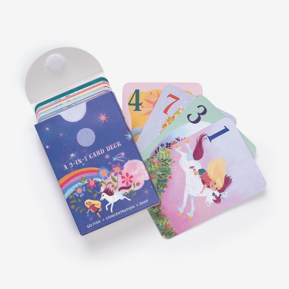 Uni the Unicorn A 3-in-1 Card Deck: Card Games Include Go Fish, Concentration, and Snap