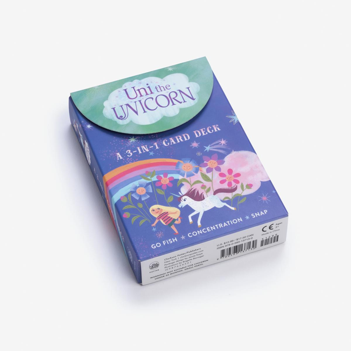 Uni the Unicorn A 3-in-1 Card Deck: Card Games Include Go Fish, Concentration, and Snap