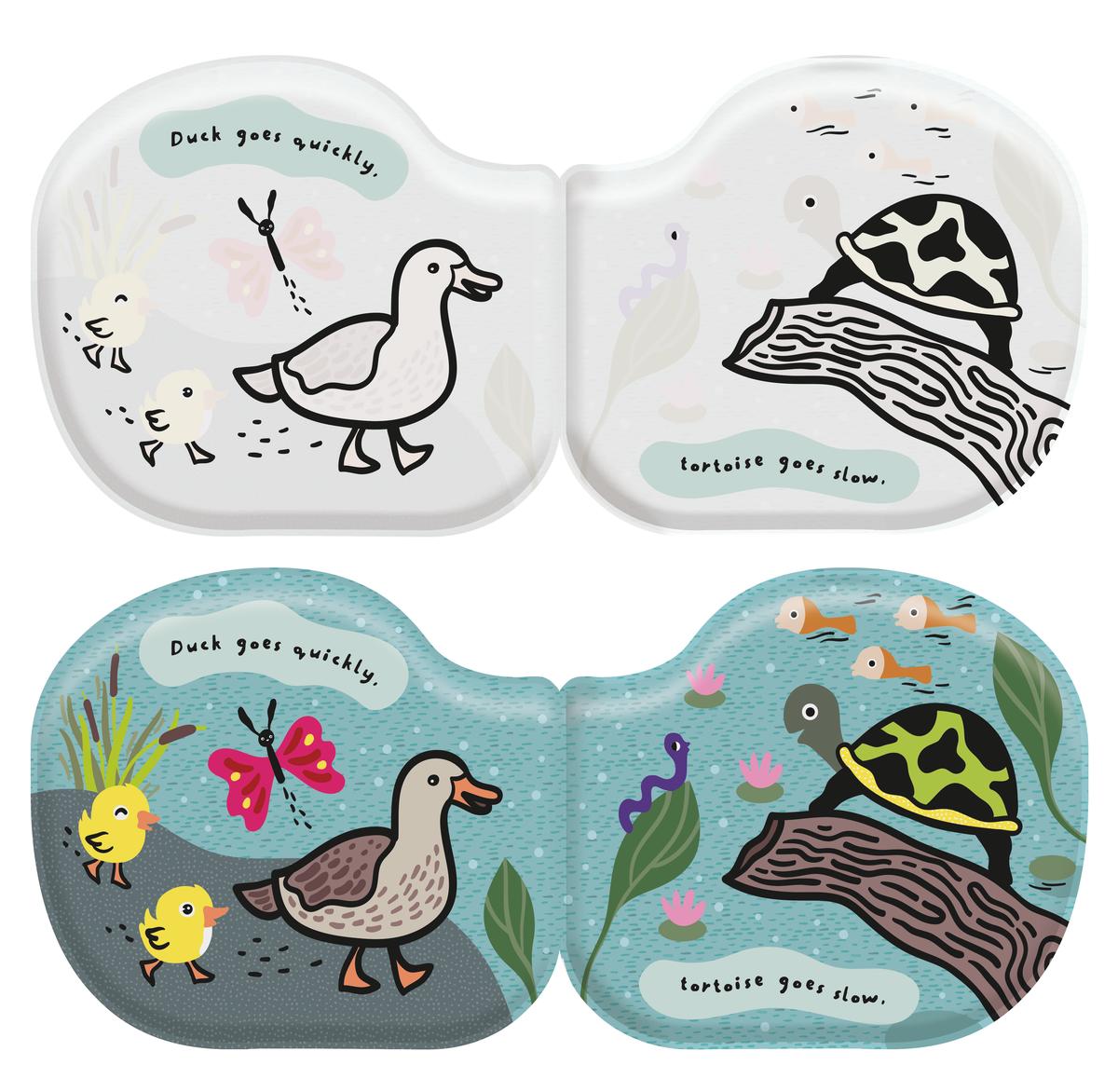 Duck & Friends Watch me change color in water! Bath Book