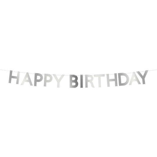 Silver Scallop Happy Birthday Garland