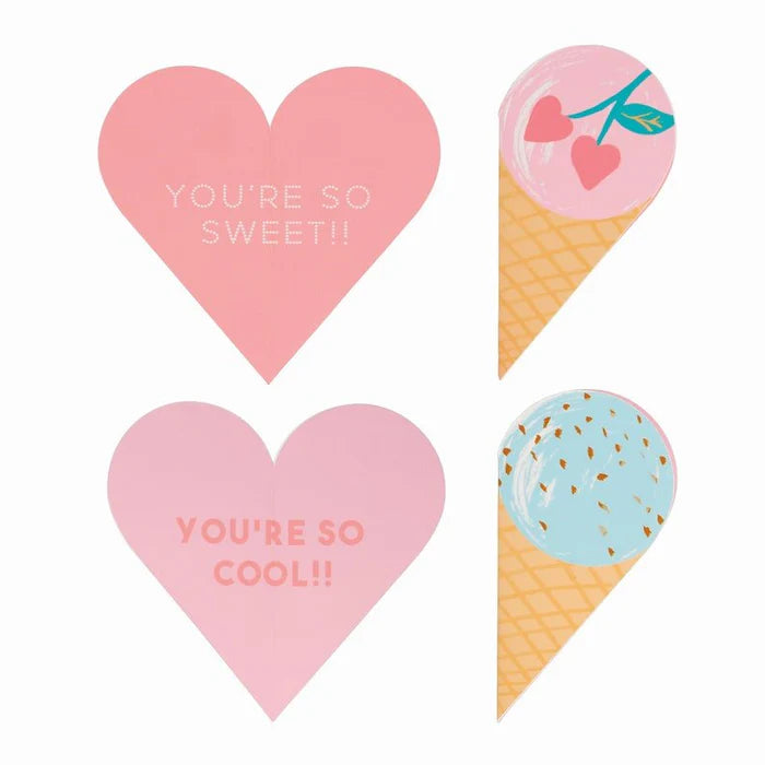 Meri Meri Party Ice Cream Cone Valentine Cards & Friendship Bracelets (12ct)