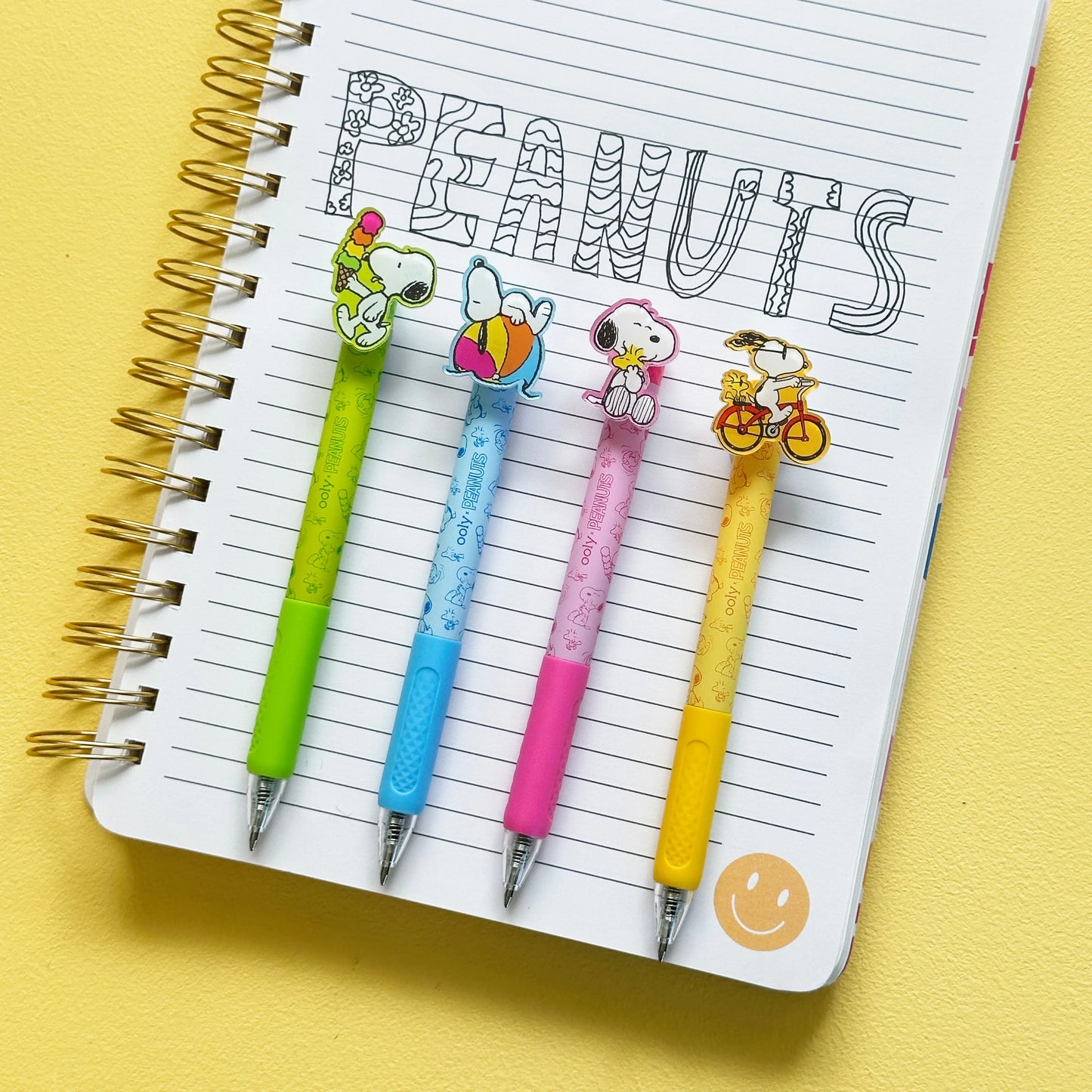 OOLY x Peanuts Black Ink Retractable Gel Pens - Set of 4