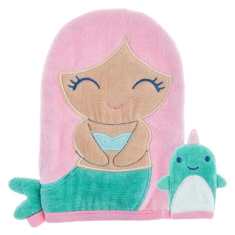 Mermaid Bath Mitts With Narwhal Finger Puppet